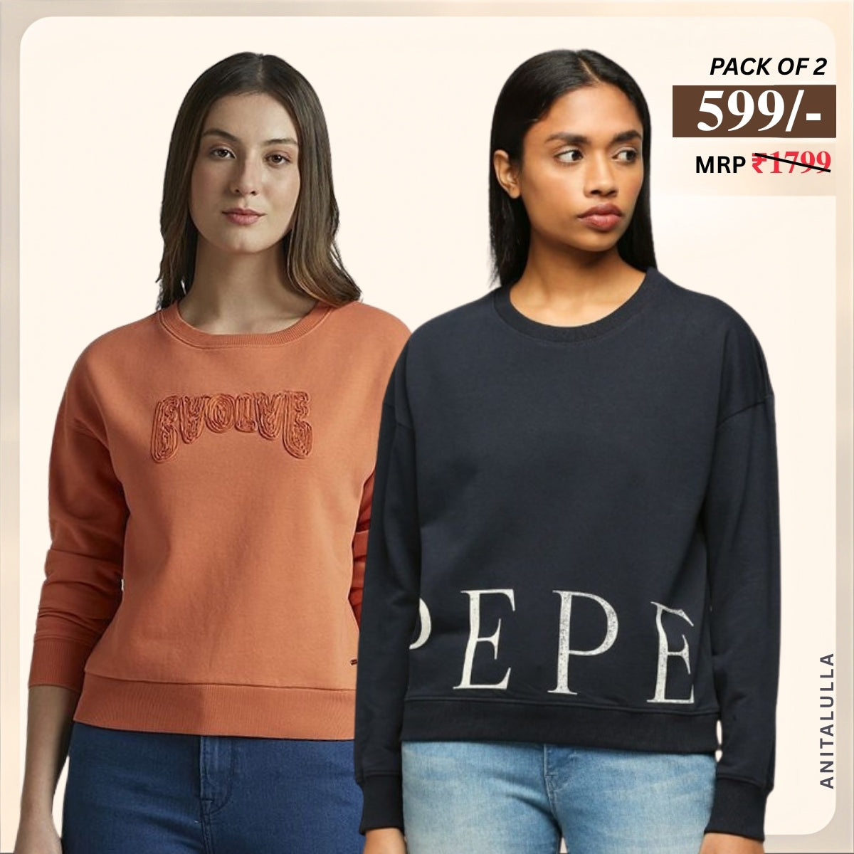 2 Combo Sweatshirts in ₹599 🔥